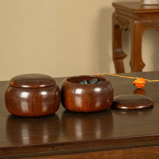 清 红木整挖围棋罐（一对） 商品图4