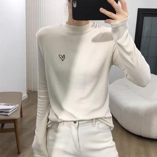 LS竹纤维女士中领薄绒打底衫2911 商品图2