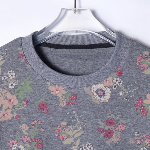 WY549秋冬季新款时尚个性满印花朵圆领套头长袖卫衣百搭休闲宽松上衣 商品图1