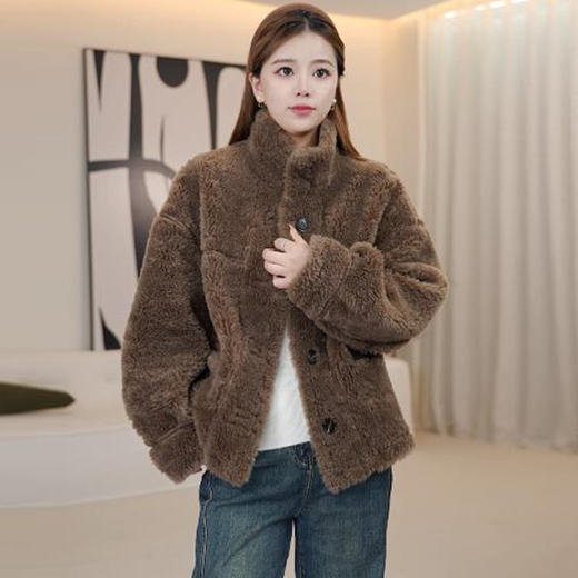 AHM xde3703复古羊羔毛双面穿外套加厚保暖宽松皮毛一体上衣 商品图2