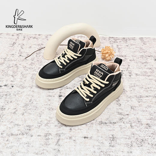 经典鲨2024年冬季新款男士高帮系带平底工装棉鞋KF19-D55011 商品图1