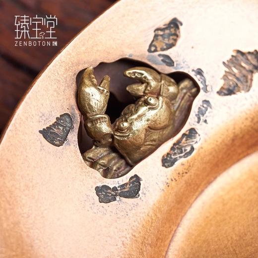 臻宝堂铜茶托纯手工八方来财杯托中式家用功夫茶具茗品隔热杯垫八方来财杯托五片装 商品图2