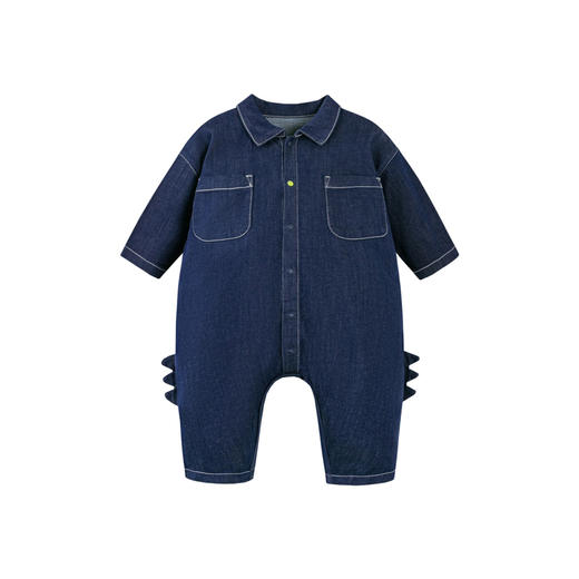 迷你巴拉男女童软牛仔连体衣莫代尔亲肤透气恐龙2025春新款 商品图4