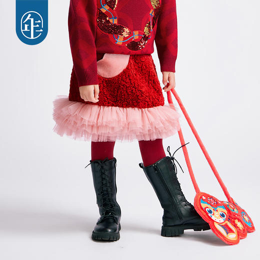 年衣女童短裙冬季新款儿童裙子半身裙A字裙公主裙女孩甜美裙子元元宝宝短裙 商品图4