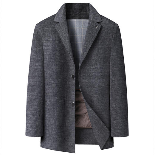 【可拆卸内胆】【新款DLC】大依优型品质双面呢羊毛呢大衣外套商务夹克男宽松加肥加大码上衣胖子正装休闲 商品图1