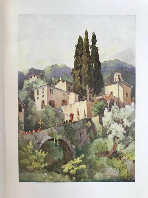 1908年 意大利湖区风光 英国艺术家埃拉·杜·坎恩68幅彩色插图 漆布精装大32开 商品图12