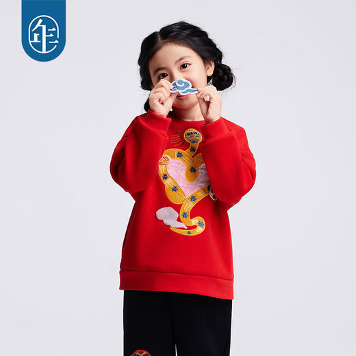 年衣童装男女童卫衣秋冬儿童长袖t恤女童打底衫宝宝套头上衣加绒富得不得了卫衣 商品图1