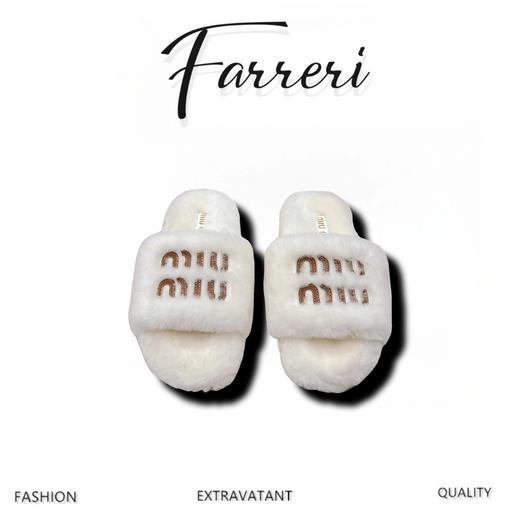 MIUMIU家 2024秋冬新品 毛毛拖鞋 商品图0