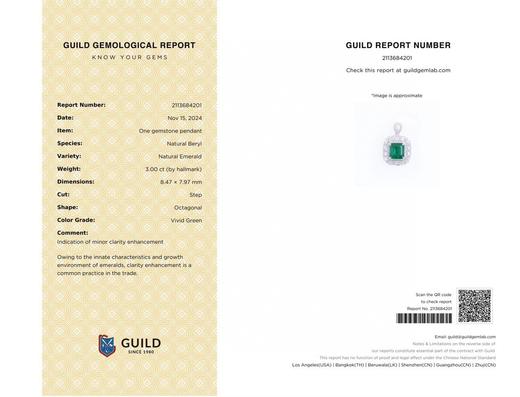 3ct刻面祖母绿吊坠 商品图4