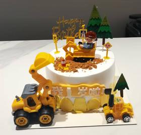 【小小工程队】1-2磅儿童蛋糕（东莞私人定制）