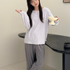 【慕斯奶油家居服】秋冬加绒撞色家居服睡衣套装 宽松圆领长袖上衣休闲长裤外穿套头睡衣 商品缩略图8