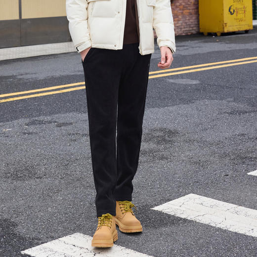 半身缘男裤 冬季针织提花舒适保暖百搭时尚休闲裤254201U10303512 商品图0