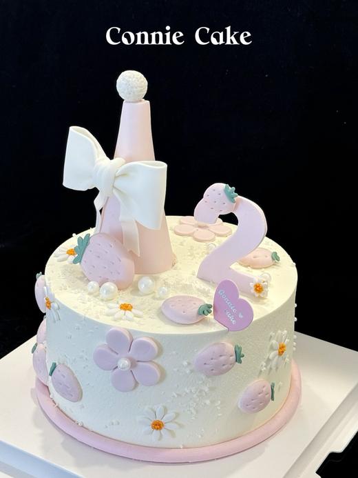 超奶草莓翻糖生日蛋糕（岁数可改） 商品图2