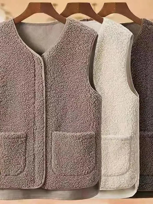 女士羊羔绒马甲颗粒绒羊羔毛时尚马甲背心💕 商品图0