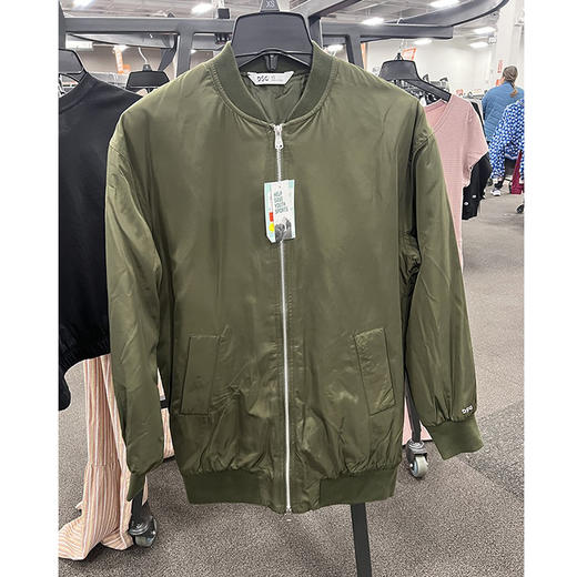 DSG 男女同款休闲运动全拉链棒球领防泼水长款飞行员棉服夹克 商品图2