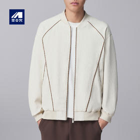 墨麦客男装竖纹肌理棒球领外套男2024秋季新款休闲男士夹克81233