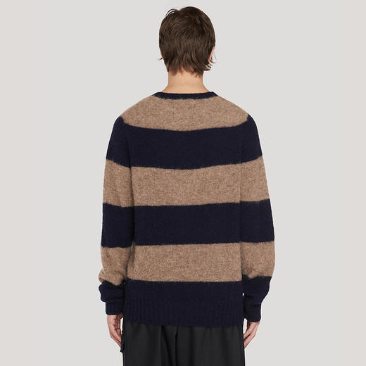 YMC SUEDEHEAD STRIPE CREW KNIT 英国羊羔毛男装圆领条纹毛衣 商品图2