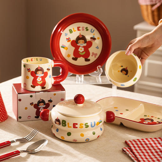 摩登主妇陶瓷饭碗可爱餐具家用2024新款高颜值盘子个人专用泡面碗 商品图0