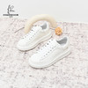 经典鲨2024年秋季新款白色百搭男士平底系带休闲小白鞋KW250-D33091 商品缩略图3