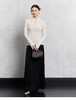 洛诗琳秋冬福利新中式国风2024年新款素色精纺纯羊毛旗袍领盘扣针织衫71051 商品缩略图0
