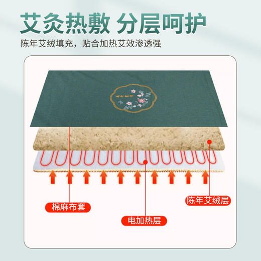 [精选]电加热艾热毯 床垫纯艾绒 家用高档加热垫 热敷全身灸 艾灸毯 商品图2