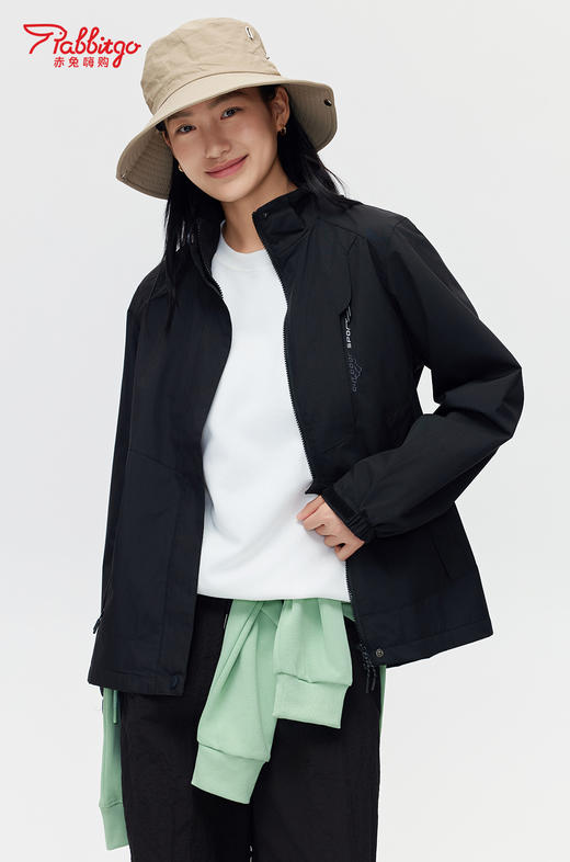 赤兔嗨购冲锋衣男女款可拆卸新款黑色外套防风防水户外进藏登山服 商品图4