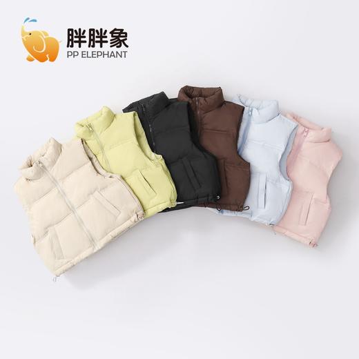 【59/件】胖胖象新款儿童羽绒马甲中小大童保暖羽绒背心男女宝宝纯色坎肩聚 商品图1