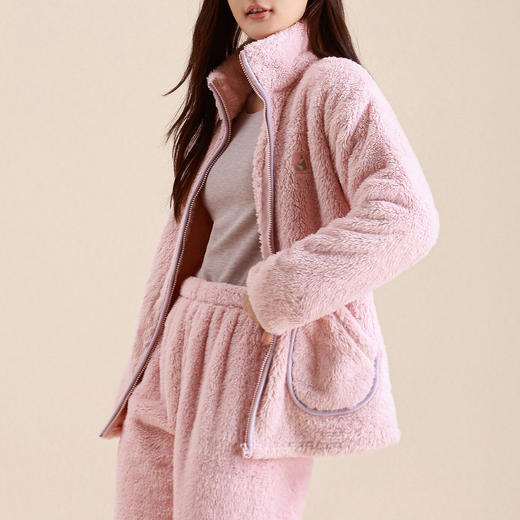 连绵·男女款珊瑚绒拉链家居服 商品图3