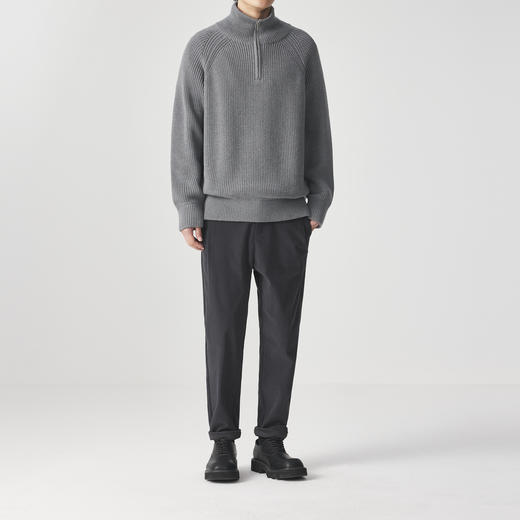 墨麦客男装 远红外升温 半高领针织衫冬季新款保暖立领拉链毛衣男 商品图4