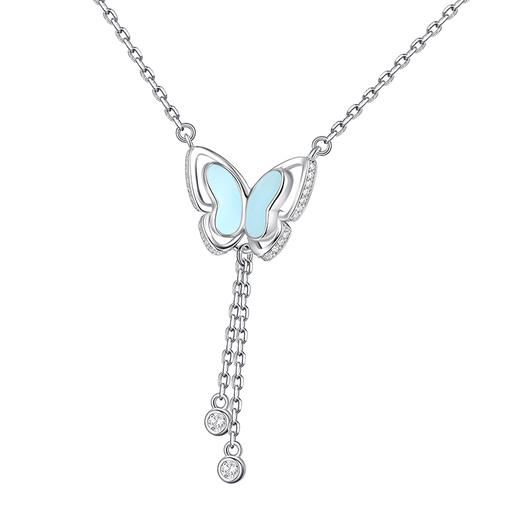 Fanci范琦银饰 灵蝶双层项链发光款轻奢气质锁骨链时尚送女友礼物 商品图2