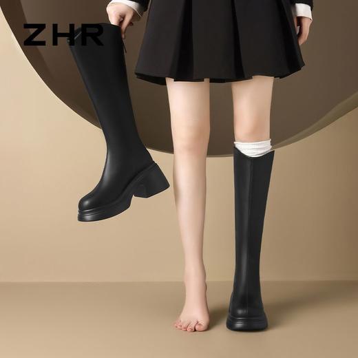 ZHR厚底超细长筒靴女2024新款气质百搭瘦瘦靴显瘦骑士靴洋气女靴 商品图6