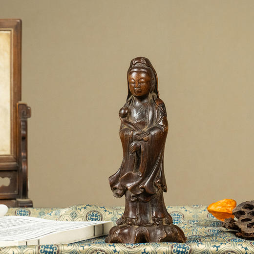 清 沉香木雕如意观音 商品图4