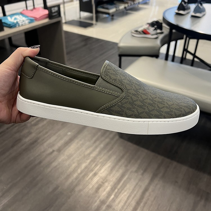 Michael Kors/MK 男士字母印花圆头低帮一脚蹬懒人鞋