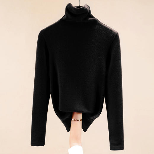 丁摩双面德绒高领安可拉红打底衫女秋冬内搭2024新款发热保暖上衣 商品图1