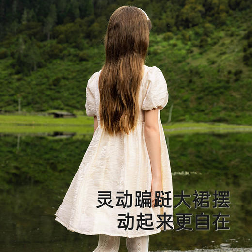 【商场同款】英氏女童连衣裙夏季短袖女童甜美绣花连衣裙2025新款 商品图3