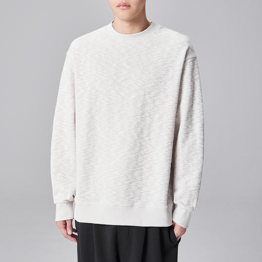 竹节肌理提花男士卫衣2024秋款宽松休闲卫衣男55586 商品图1