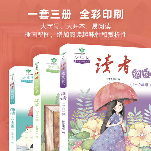 读者·青少年阅读丛书 读者·诵读 少年版（全3册）赠 音频  1-6年级分级阅读 商品图5