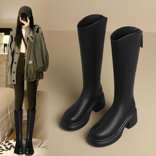 ZHR厚底超细长筒靴女2024新款气质百搭瘦瘦靴显瘦骑士靴洋气女靴 商品图0