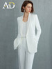 AD白色西装外套女高级感醋酸缎面新中式国风西服套装2024秋季新款 商品缩略图3