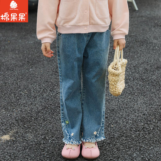棉果果春季新品商场同款女童弹力牛仔微喇牛仔裤M122200225102 商品图1