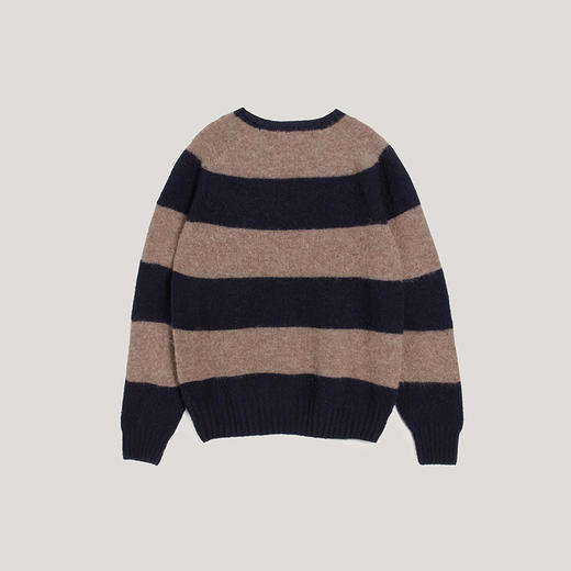 YMC SUEDEHEAD STRIPE CREW KNIT 英国羊羔毛男装圆领条纹毛衣 商品图4