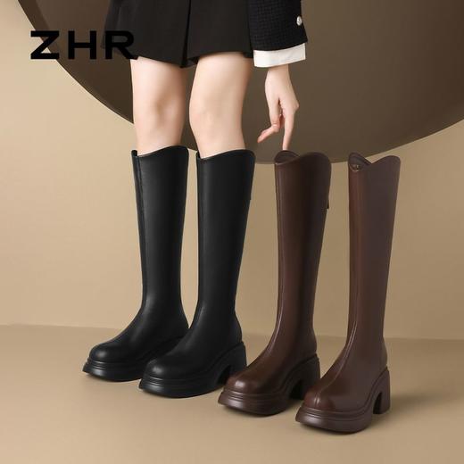 ZHR厚底超细长筒靴女2024新款气质百搭瘦瘦靴显瘦骑士靴洋气女靴 商品图4