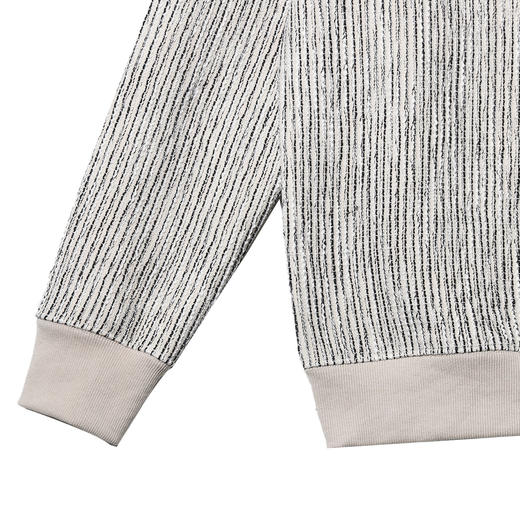 WY61新款小清新立体竖纹设计感卫衣男秋季休闲宽松时尚长袖百搭上衣 商品图2