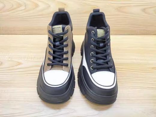 豪行2023秋冬女短靴新款23409007时尚韩版增高显瘦高帮皮鞋女单鞋 商品图3