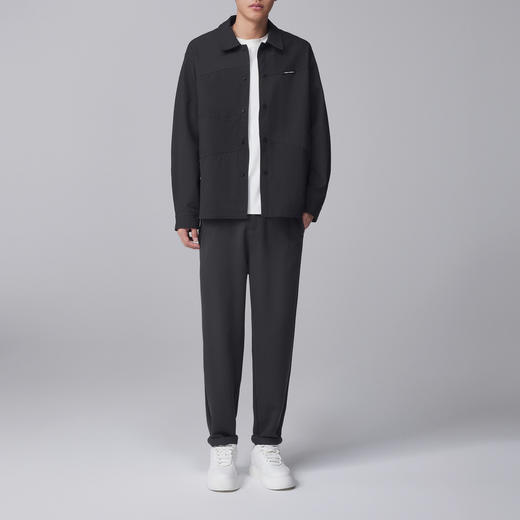 墨麦客男装立体条纹肌理翻领夹克男士2024秋季新款休闲宽松外套男 商品图4