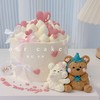 情侣七夕情人节线条小狗熊卡通小动物蛋糕-低糖处理无添加 商品缩略图1
