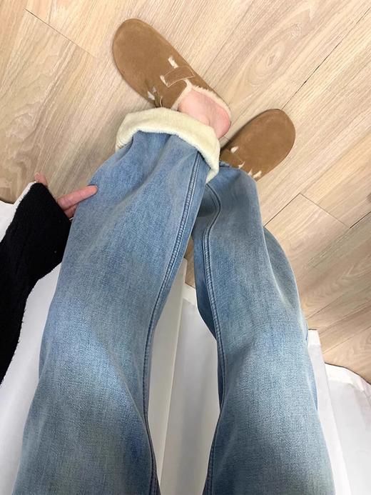 【GZ】无忧购韩版宽松显瘦窄版梨形身材阔腿加绒牛仔裤6921（截单后7天发货)25年清仓捡漏 商品图7
