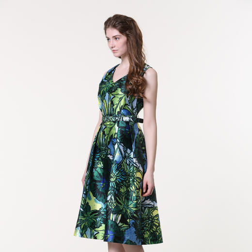 【伯妮斯茵】161S196--绿色连衣裙--长着向日葵的蔬菜园--《生命之美-梵高的花园》 商品图1