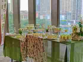 【甜品台定制案例展示】绿色新中式主题