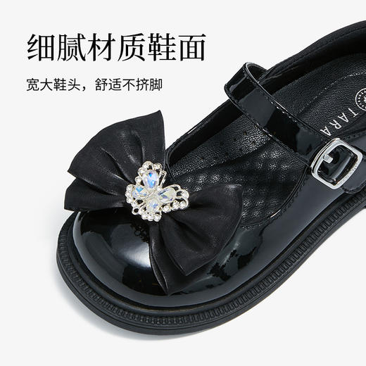 泰兰尼斯meta春季新款儿童公主皮鞋女宝软底单鞋甜美轻便演出鞋子  M03X5A6013 商品图2